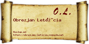 Obrezjan Letícia névjegykártya