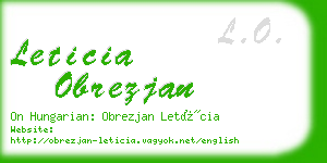 leticia obrezjan business card